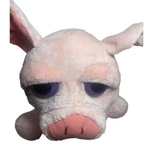 14 in Russ Pink Pig With Purple Eyes Stuffed Animal Vintage
